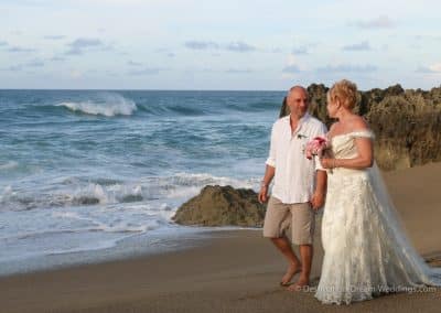 bride and groom looking at each other