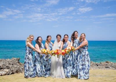 bridesmaids with flowers