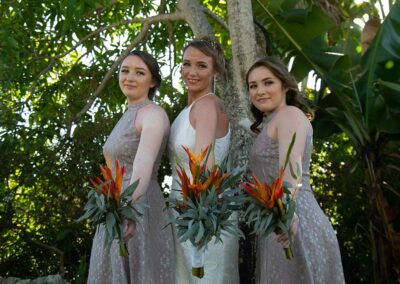 bridesmaids holding flowers